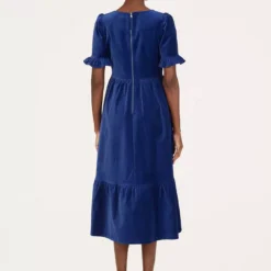 THOUGHT Alleegra Organic Cotton Velvet Midi Dress 16 -Chic Elixir Sales Store tuc143792842 Blue R Z004A