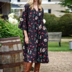 BURGS Mineshope Midi Dress 18 -Chic Elixir Sales Store tuc143810553 Black R Z006A