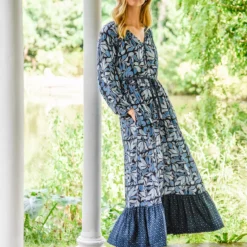 BURGS Penhallow Midi Dress 8 -Chic Elixir Sales Store tuc143811185 Navy R Z006A