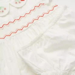 Strawberry Embroidered Dress & Bloomers Set 6-9 Months -Chic Elixir Sales Store tuc143844446 White R Z002A 3