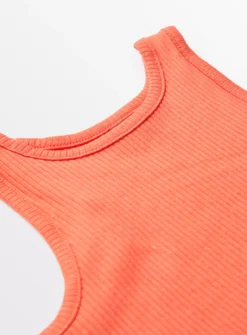 Orange Ribbed Jersey Dress 5 Years