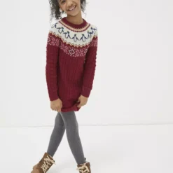 FATFACE Penguin Knitted Jumper Dress 3-4 Years 7 FATFACE Penguin Knitted Jumper Dress 3-4 Years -Chic Elixir Sales Store tuc143921093 Red R Z001A 1