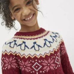 FATFACE Penguin Knitted Jumper Dress 6-7 Years -Chic Elixir Sales Store tuc143921093 Red R Z003A