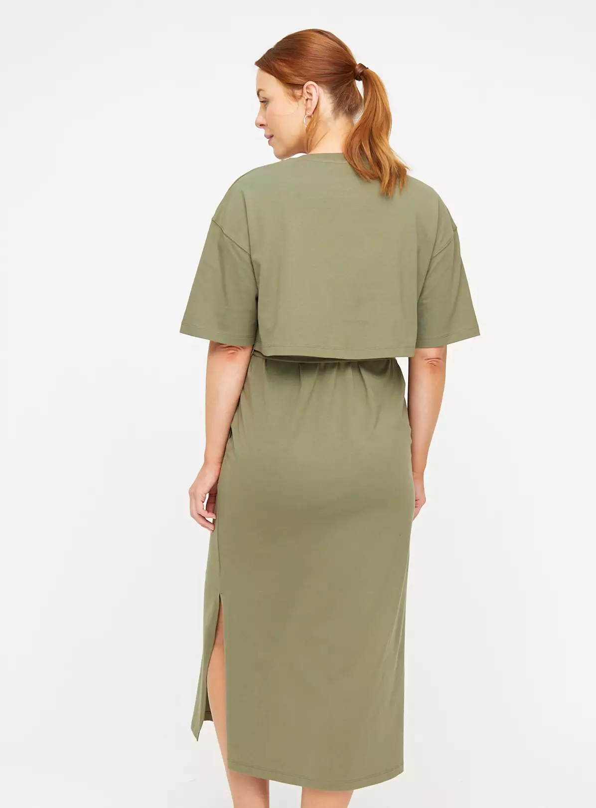 MATERNITY Khaki Nursing T-Shirt Dress 20 6 MATERNITY Khaki Nursing T-Shirt Dress 20 - Image 4