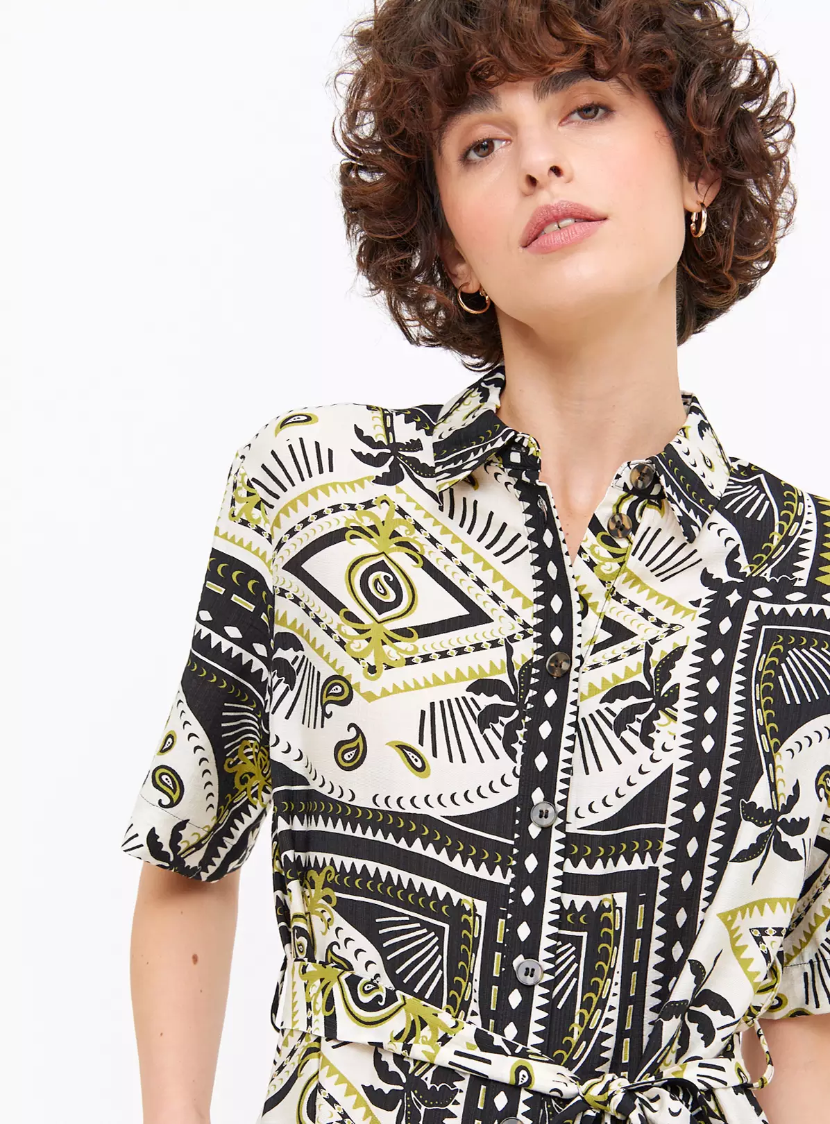 Resort Palm Print Midaxi Shirt Dress 14L 3 Resort Palm Print Midaxi Shirt Dress 14L