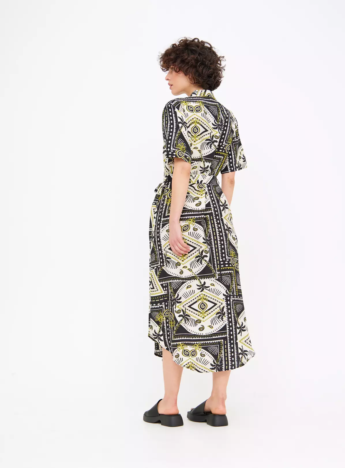 Resort Palm Print Midaxi Shirt Dress 14L 6 Resort Palm Print Midaxi Shirt Dress 14L - Image 4