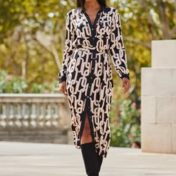 SOSANDAR Geo Printed Dress 18 -Chic Elixir Sales Store tuc144031279 Black R Z004A