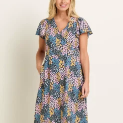 BRAKEBURN Wildflower Meadow Wrap Dress 14
