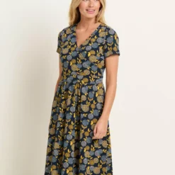 BRAKEBURN Luna Wrap Dress 14 -Chic Elixir Sales Store tuc144107229 Navy R Z001A