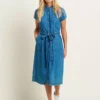 BRAKEBURN Betsy Shirt Dress 14 -Chic Elixir Sales Store tuc144108598 Blue R Z001A
