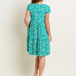 BRAKEBURN Bamboo Leaves Tiered Dress 18 -Chic Elixir Sales Store tuc144109347 Green R Z002A