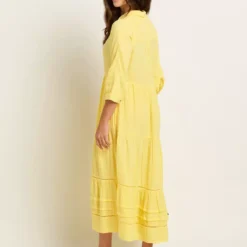 BRAKEBURN Yellow Erica Maxi Dress 14 -Chic Elixir Sales Store tuc144110006 Yellow R Z002A