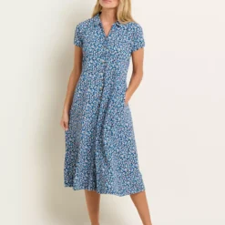 BRAKEBURN Brushed Camo Shirt Dress 20 -Chic Elixir Sales Store tuc144111017 Blue R Z004A