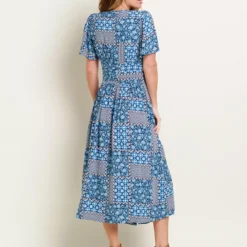 BRAKEBURN Folk Floral Patchwork Dress 16 -Chic Elixir Sales Store tuc144111498 Blue R Z002A