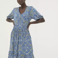 FATFACE Lottie Aztec Texture Jersey Dress 10 -Chic Elixir Sales Store tuc144136126 Blue R Z001A