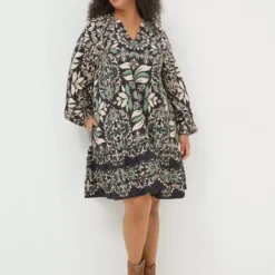 FATFACE Amy Mosaic Leaf Tunic Dress 18 -Chic Elixir Sales Store tuc144136492 Black R Z005A