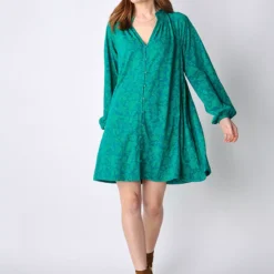 BURGS Sands Womens Button Front Mini Swing Dress Green 10 -Chic Elixir Sales Store tuc144148813 Green R Z001A