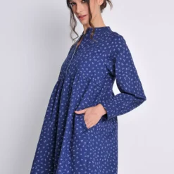 BURGS Buckland Printed Smock Dress 18 -Chic Elixir Sales Store tuc144151211 Navy R Z004A