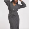 SIMPLY BE Treebark Wrap Midi Dress 28 -Chic Elixir Sales Store tuc144160548 Grey R Z003A