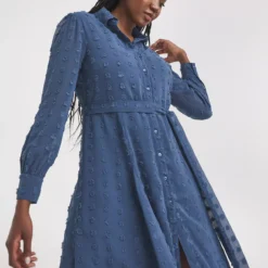 SIMPLY BE Dobby Shirt Dress 22 -Chic Elixir Sales Store tuc144166211 Blue R Z003A