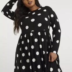 SIMPLY BE Mono Spot Supersoft Midi Dress 20 -Chic Elixir Sales Store tuc144167723 Multi20Coloured R Z003A
