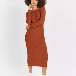 Chestnut Bubble Textured Column Dress 18