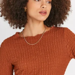 Chestnut Bubble Textured Column Dress 18 -Chic Elixir Sales Store tuc144172696 Chestnut R Z003A