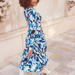 SOSANDAR Butterfly Print Wrap Midi Dress 10 -Chic Elixir Sales Store tuc144174931 Multi20Coloured R Z003A