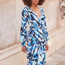 SOSANDAR Butterfly Print Wrap Midi Dress 10 -Chic Elixir Sales Store tuc144174931 Multi20Coloured R Z005A