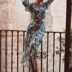 SOSANDAR Khaki Conversational Paisley Print Belted Maxi Tiered Hem Dress 18 -Chic Elixir Sales Store tuc144176267 Khaki R Z001A