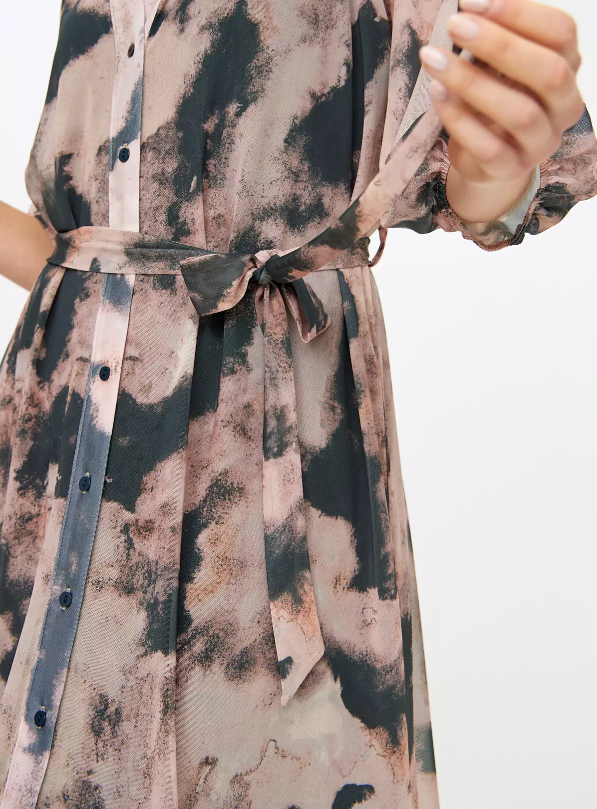 Abstract Print Mesh Shirt Dress 22 3 Abstract Print Mesh Shirt Dress 22