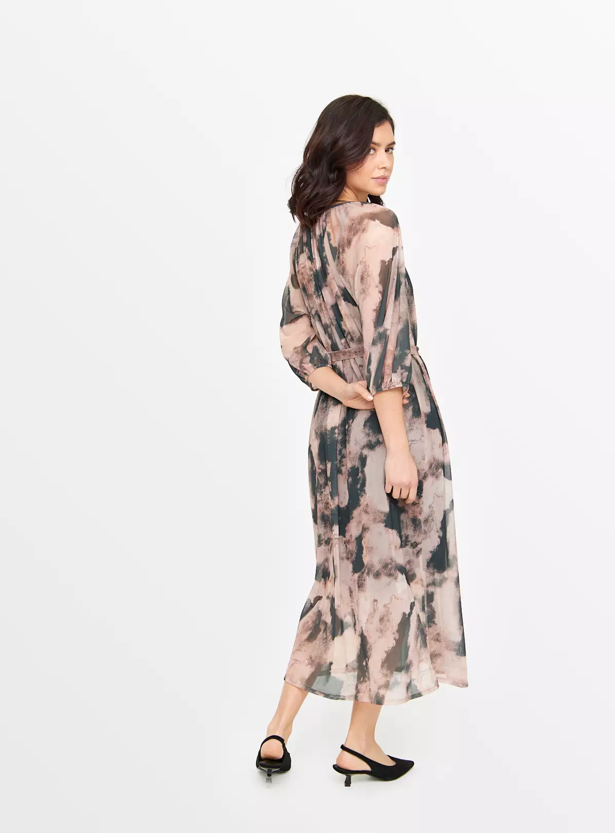Abstract Print Mesh Shirt Dress 22 5 Abstract Print Mesh Shirt Dress 22 - Image 3
