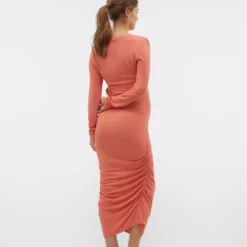 MAMALICIOUS Trinity Tess Long Sleeve Jersey Midi Dress XXL -Chic Elixir Sales Store tuc144193593 Orange R Z005A