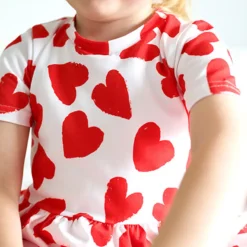 FRED & NOAH Love Heart Dress 5-6 Years -Chic Elixir Sales Store tuc144215465 Red R Z002A