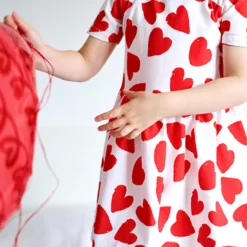FRED & NOAH Love Heart Dress 5-6 Years -Chic Elixir Sales Store tuc144215465 Red R Z003A