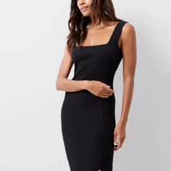 FRENCH CONNECTION Rassia Rib Square Nk Dress XL 9 FRENCH CONNECTION Rassia Rib Square Nk Dress XL -Chic Elixir Sales Store tuc144277391 Black R Z002A 1
