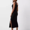FRENCH CONNECTION Rassia Rib Square Nk Dress XL -Chic Elixir Sales Store tuc144277391 Black R Z003A 1