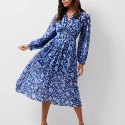 FRENCH CONNECTION Cynthia Fauna Midi Dress 14 8 FRENCH CONNECTION Cynthia Fauna Midi Dress 14 -Chic Elixir Sales Store tuc144279899 Blue R Z001A