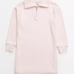 Pink Soft Knitted Zip Dress 11 Years -Chic Elixir Sales Store tuc144282941 Pink R Z001A 4