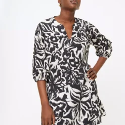 Monochrome Floral Tiered Dress 18 -Chic Elixir Sales Store tuc144296891 Multi20Coloured R Z001A