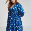 SIMPLY BE Supersoft Smock Dress In Blue Animal Print 26 -Chic Elixir Sales Store tuc144313727 Blue R Z001A