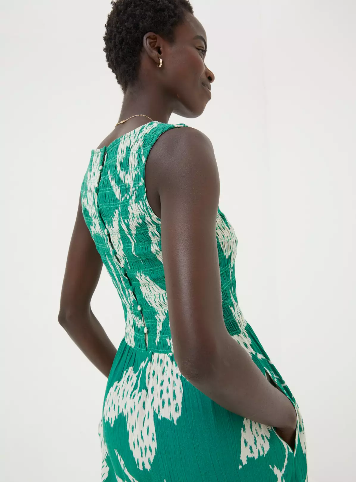 FATFACE Aria Textured Leaves Midi Dress 16 5 FATFACE Aria Textured Leaves Midi Dress 16 - Image 3