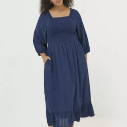 FATFACE Adele Midi Dress 12 -Chic Elixir Sales Store tuc144324071 Blue R Z005A