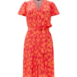 FRENCH CONNECTION Islanna Crepe Short Sleeve V Neck Dress 12 9 FRENCH CONNECTION Islanna Crepe Short Sleeve V Neck Dress 12 -Chic Elixir Sales Store tuc144328785 Coral R Z004A