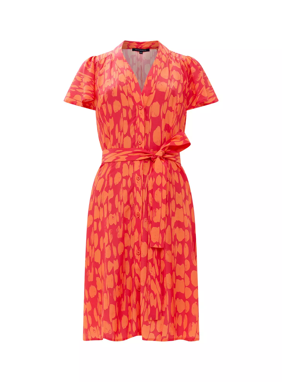 FRENCH CONNECTION Islanna Crepe Short Sleeve V Neck Dress 12 6 FRENCH CONNECTION Islanna Crepe Short Sleeve V Neck Dress 12 - Image 4