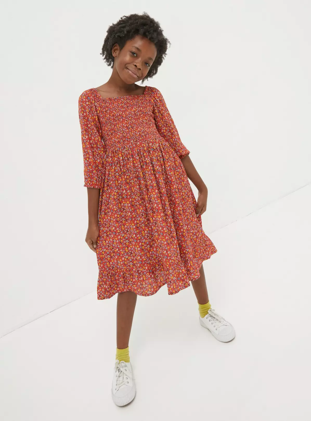 FATFACE Adele Floral Printed Dress 5-6 Years 6 FATFACE Adele Floral Printed Dress 5-6 Years - Image 4