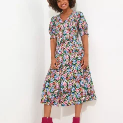 JOE BROWNS Neon Pop Floral Midi Dress 18