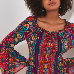 JOE BROWNS Printed Frilly Mini Dress 16