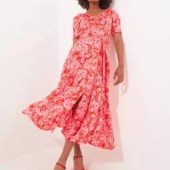 JOE BROWNS Vibrant V-Neck Frill Midi Dress 18 -Chic Elixir Sales Store tuc144399410 Multi20Coloured R Z004A