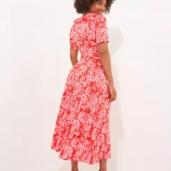 JOE BROWNS Vibrant V-Neck Frill Midi Dress 18 -Chic Elixir Sales Store tuc144399410 Multi20Coloured R Z005A